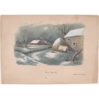 Currier & Ives Kış Sabahı Kanvas Tablo