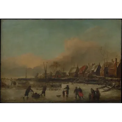 Jan van de Cappelle Kış Manzarası Kanvas Tablo
