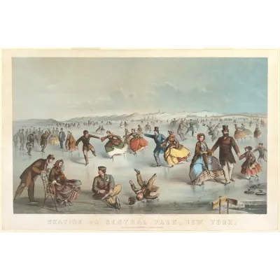 Winslow Homer Central Park'ta Buz Pateni Kanvas Tablo