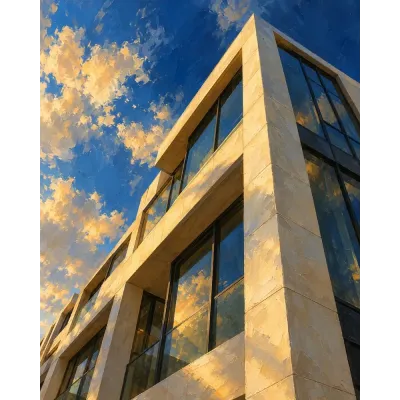 İnşaat ve Yapı Tablosu Modern Bina Cephesi Kanvas Tablo
