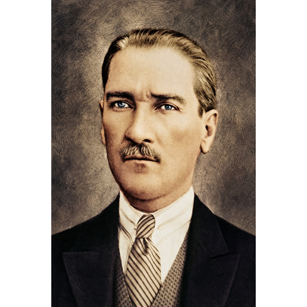 Sepia Tonlu Klasik Atatürk Portresi Kanvas Tablo