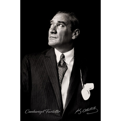 Atatürk İmzalı Cumhuriyet Fazilettir Kanvas Tablo