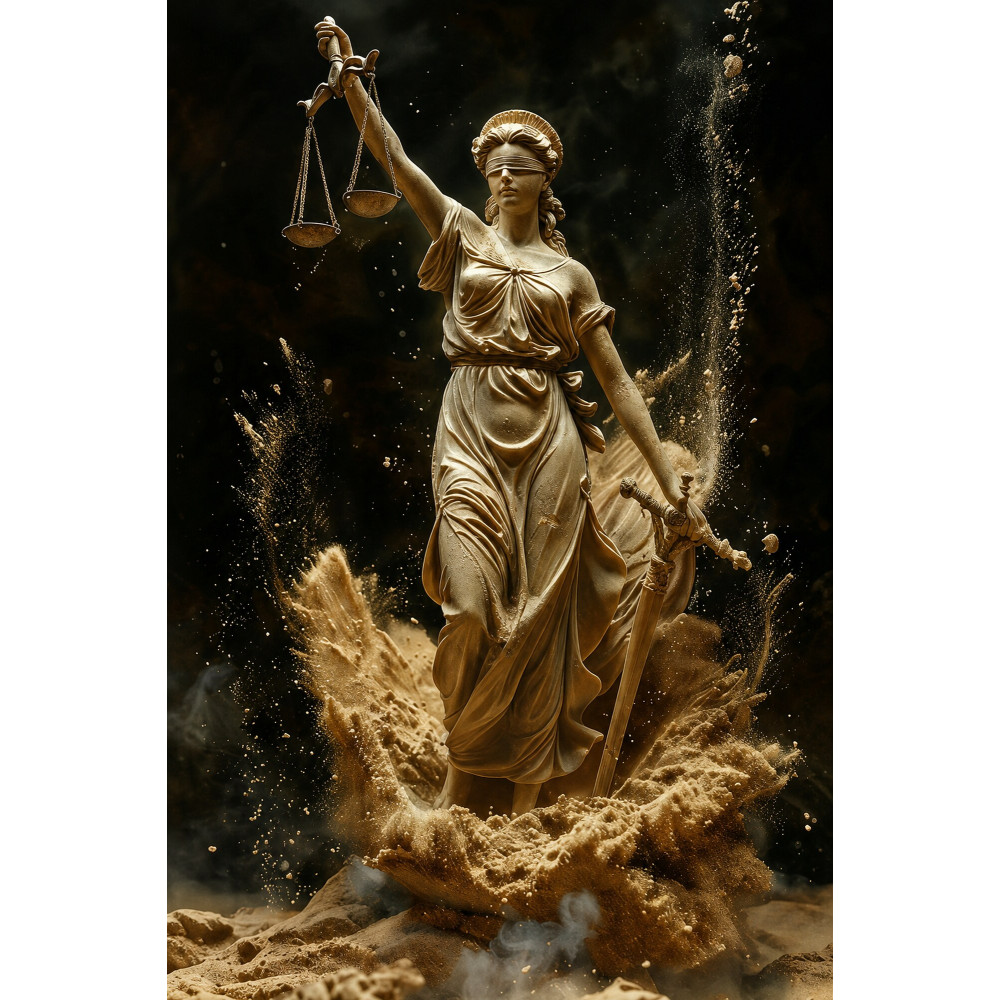 Altın Tonlu Adalet Tanrıçası Themis Kanvas Tablo Altın Tonlu Adalet Tanrıçası Themis Kanvas Tablo