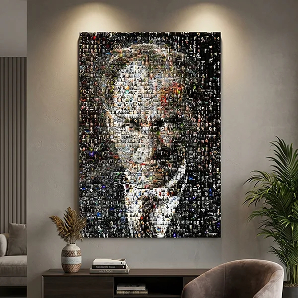 Atatürk Fotoğraf Mozaik Portre Kanvas Tablo — görsel 2