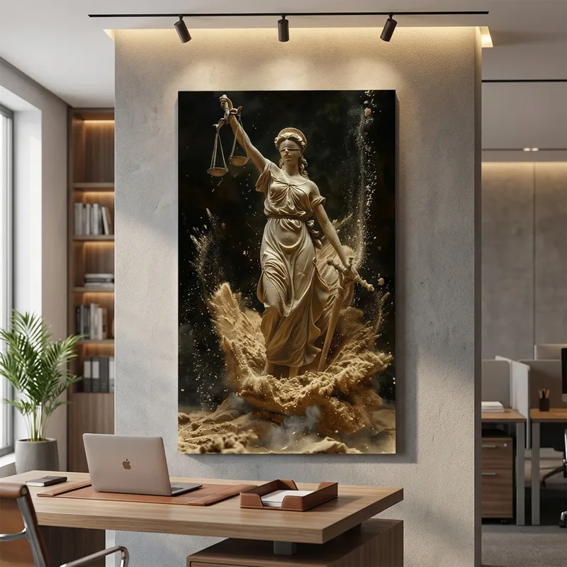 Altın Tonlu Adalet Tanrıçası Themis Kanvas Tablo — görsel 2