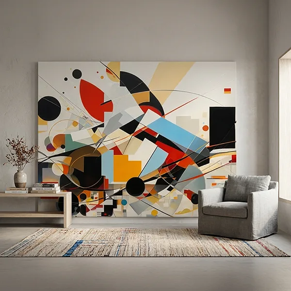 Geometrik Soyut Renkli Formlar Kanvas Tablo — görsel 2