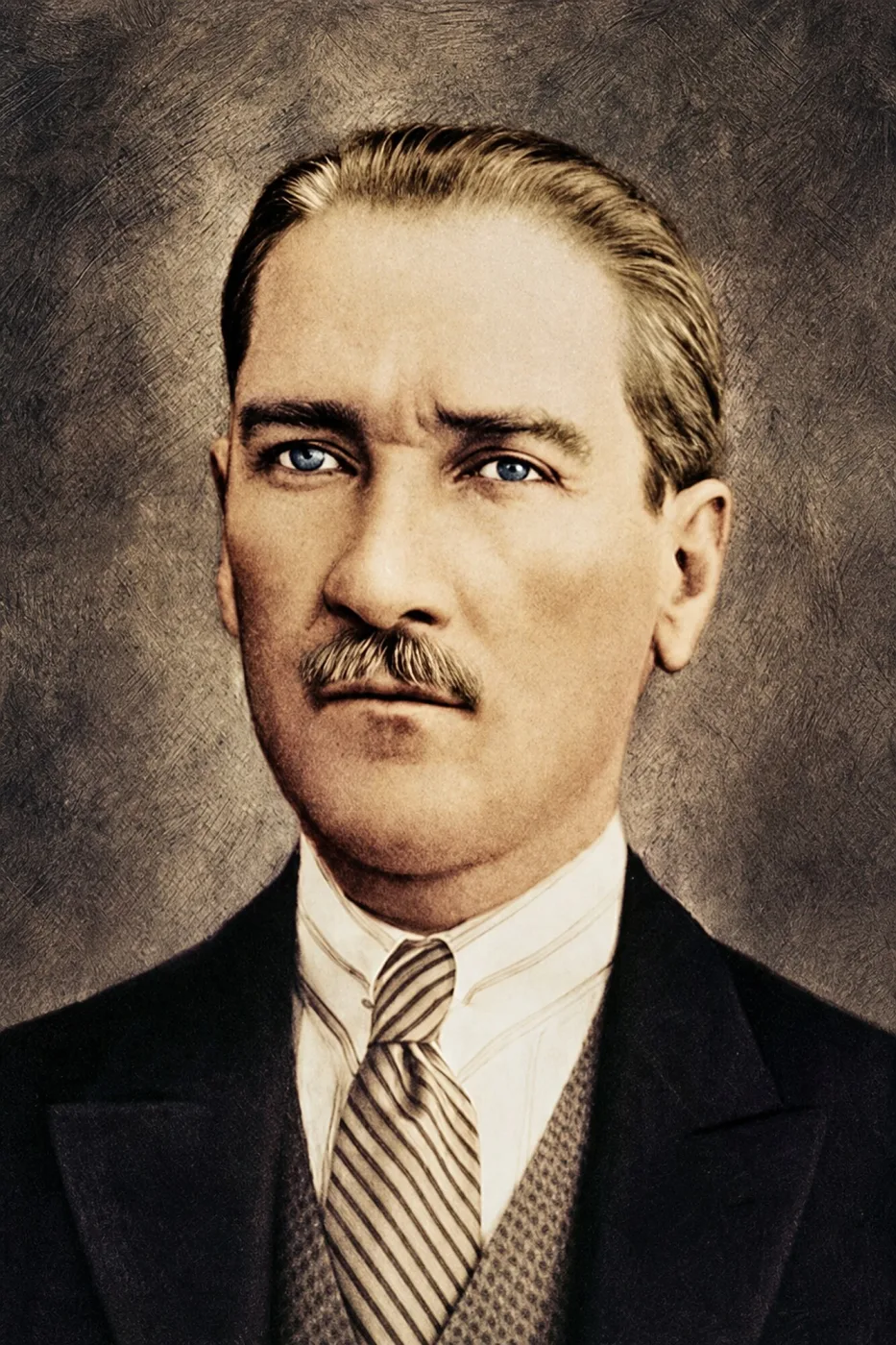 Sepia Tonlu Klasik Atatürk Portresi Kanvas Tablo