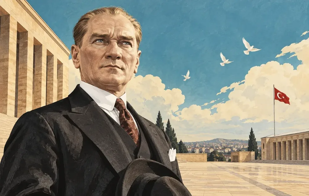 Atatürk Anıtkabir Retro Poster Kanvas Tablo