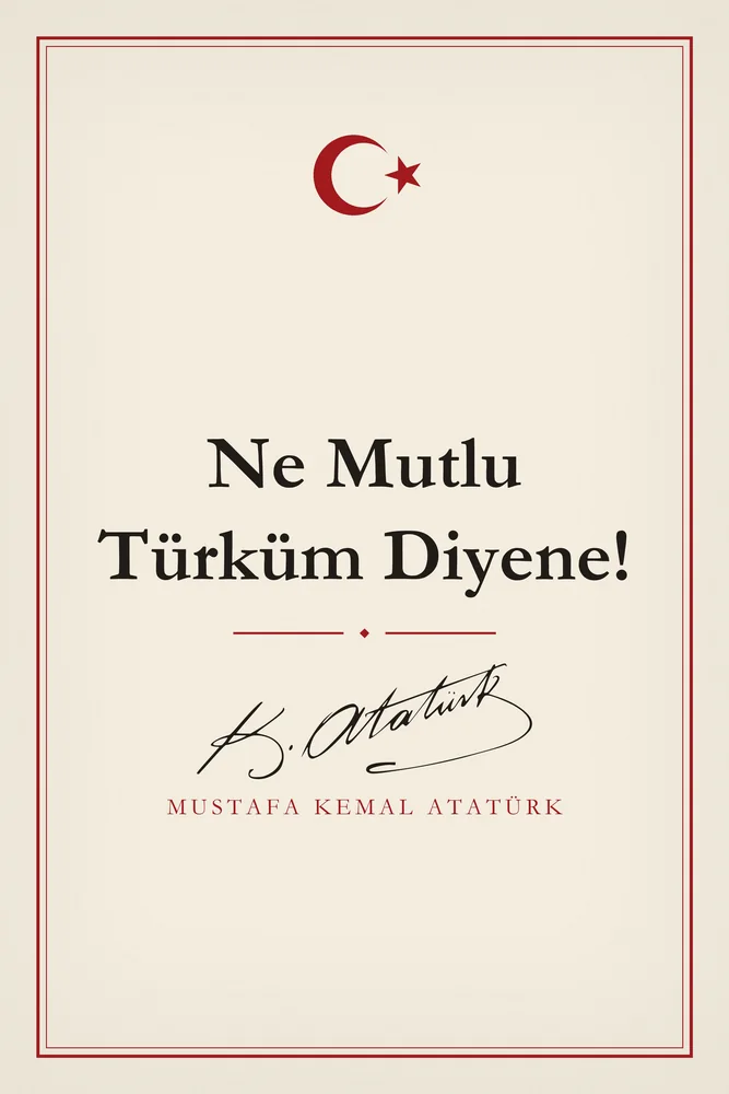 Ne Mutlu Türküm Diyene Atatürk Sözü Kanvas Tablo
