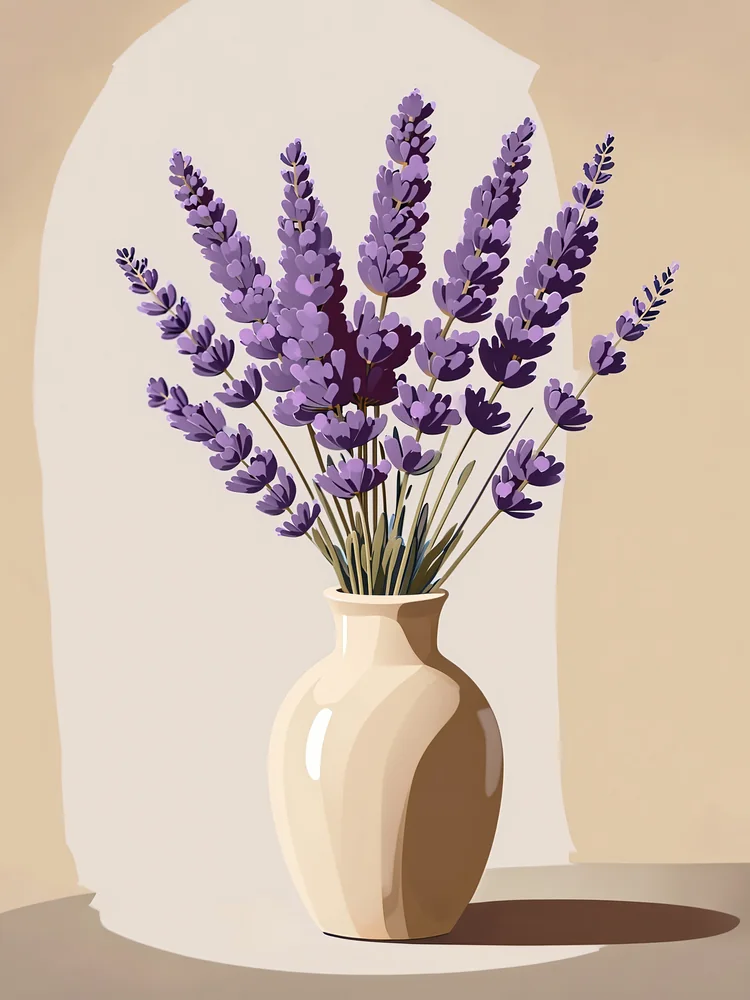Minimal Kurutulmuş Lavanta Kanvas Tablo