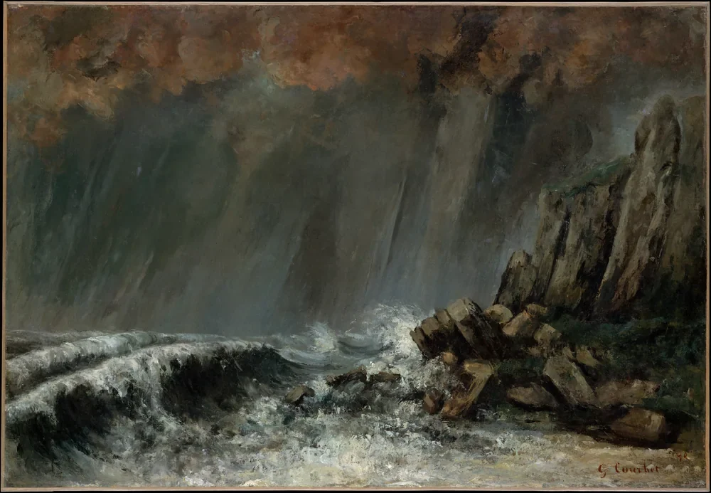 Courbet Denizde Hortum Kanvas Tablo