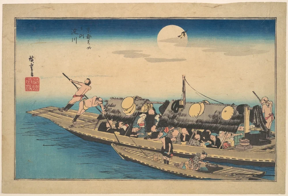 Hiroshige Yodo Nehri Kanvas Tablo