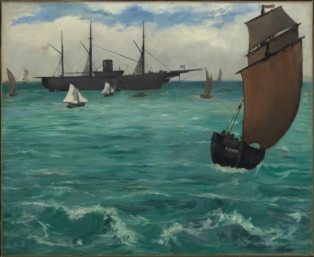 Manet Boulogne Açıklarında Kearsarge Gemisi Kanvas Tablo
