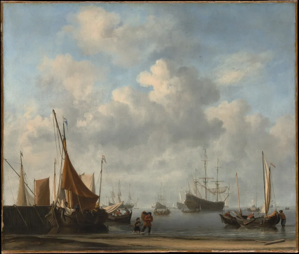 Willem van de Velde Hollanda Limanı Girişi Kanvas Tablo
