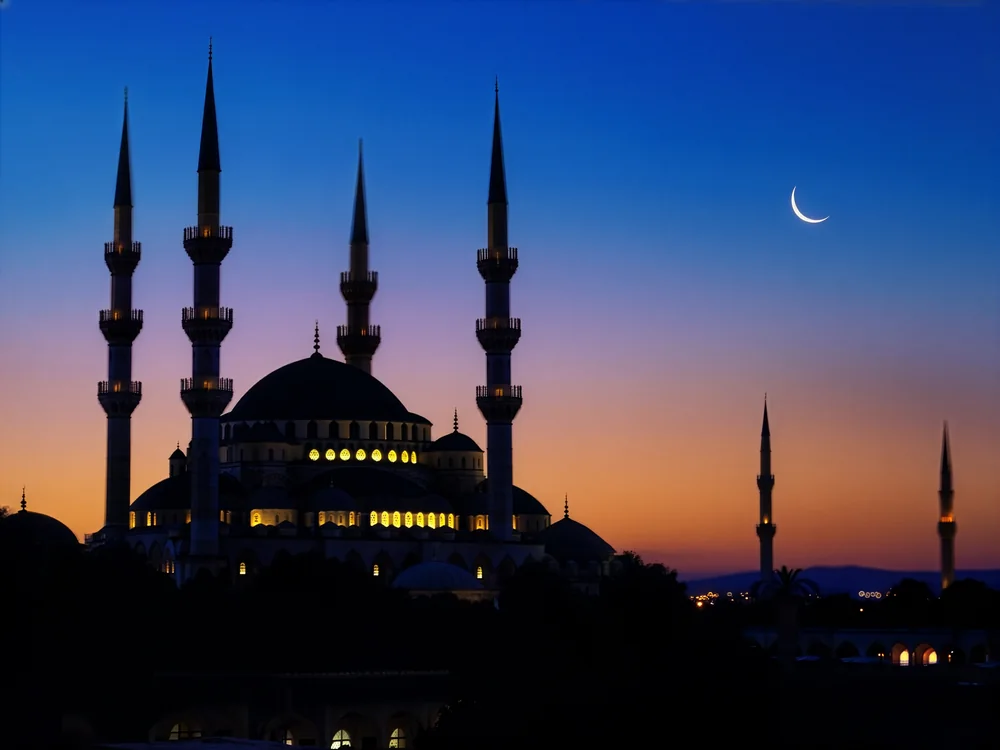 Akşam Ezanında Cami Kanvas Tablo