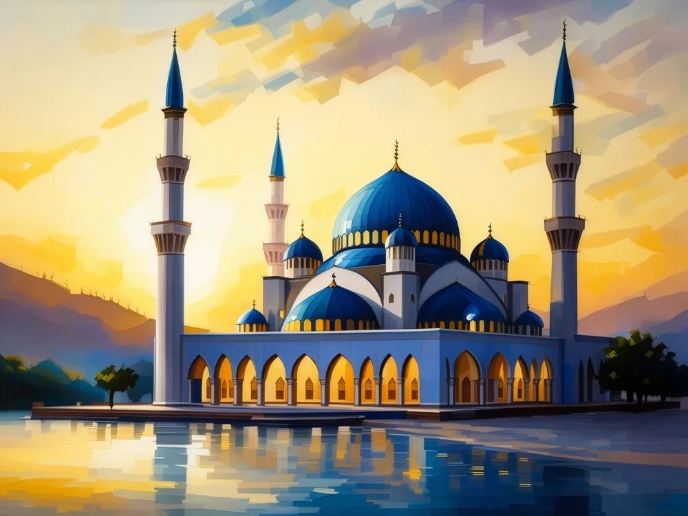 Mavi Cami Kanvas Tablo