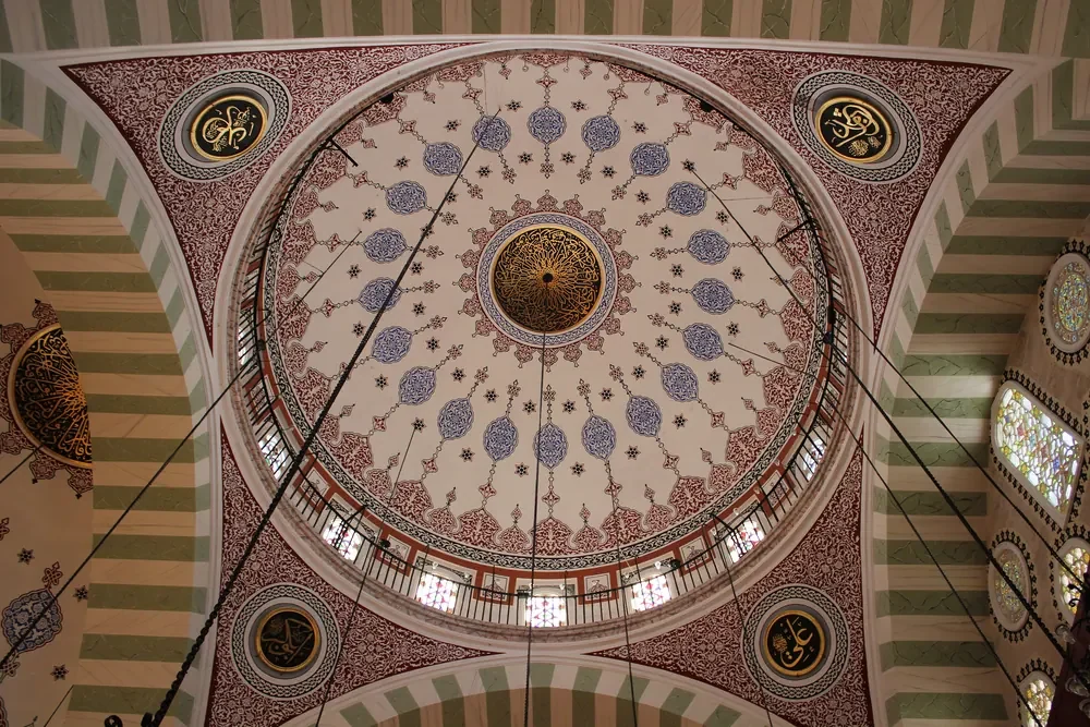 Osmanlı Mihrimah Sultan Camii Kubbesi Kanvas Tablo