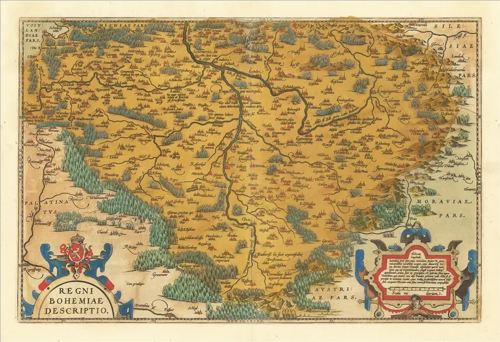 Abraham Ortelius Bohemya Haritası 1587 Kanvas Tablo