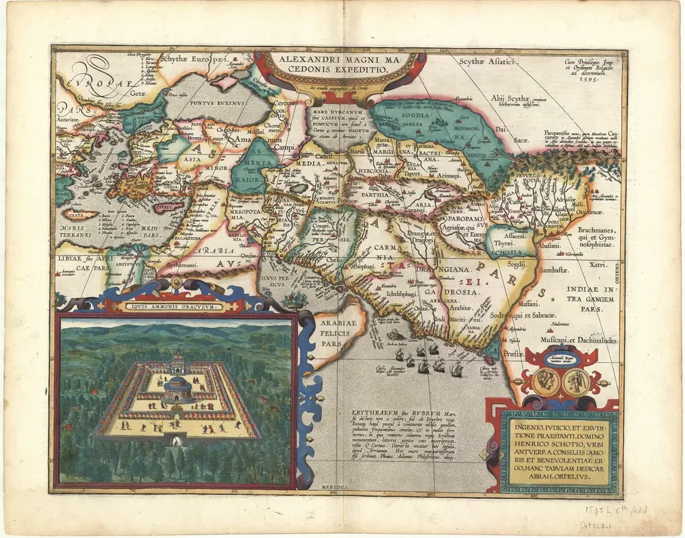 Abraham Ortelius Büyük İskender Seferi Haritası Kanvas Tablo