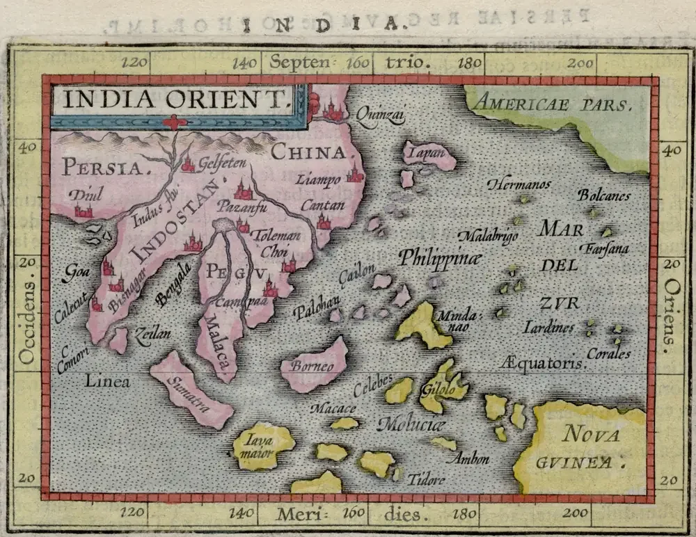 Abraham Ortelius Doğu Hint Adaları Haritası Kanvas Tablo