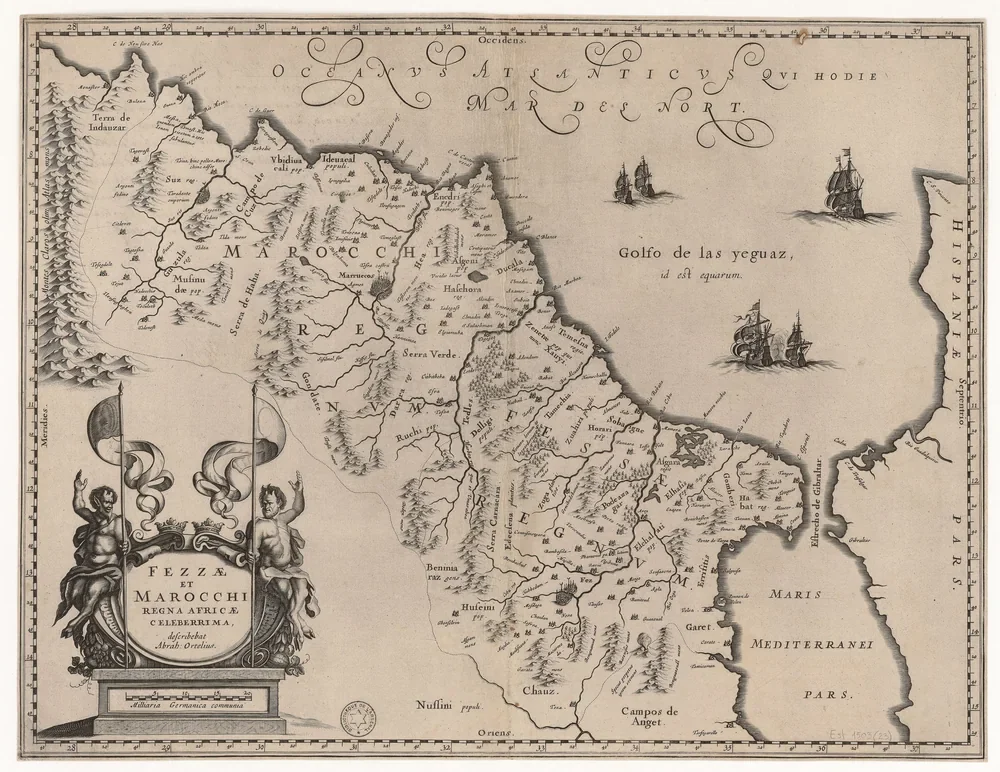 Abraham Ortelius Fas ve Fez Krallıkları Haritası Kanvas Tablo