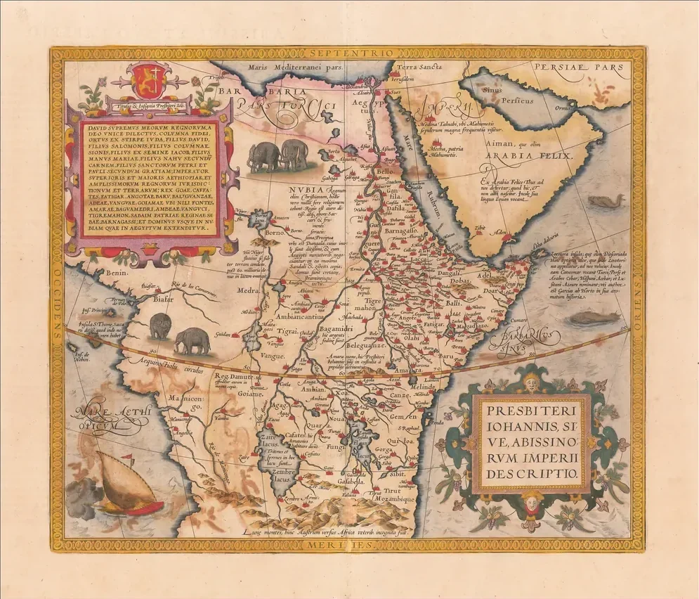 Abraham Ortelius Habeşistan Haritası Kanvas Tablo