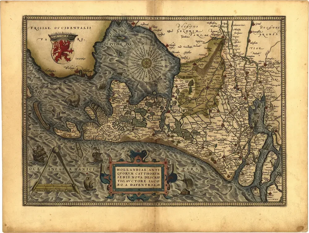 Abraham Ortelius Hollanda Haritası 1570 Kanvas Tablo