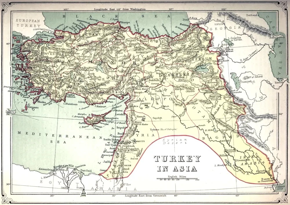 George Ripley Anadolu Haritası 1879 Kanvas Tablo