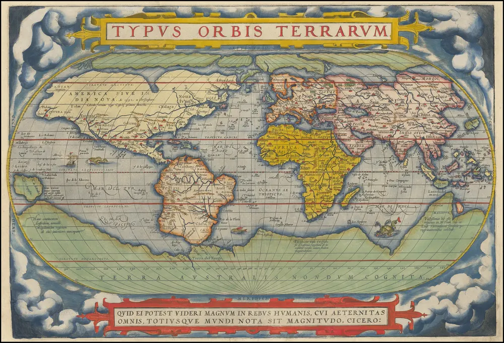 Ortelius Dünya Haritası 1572 Kanvas Tablo