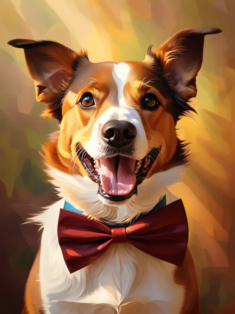 Mutlu Köpek Kanvas Tablo