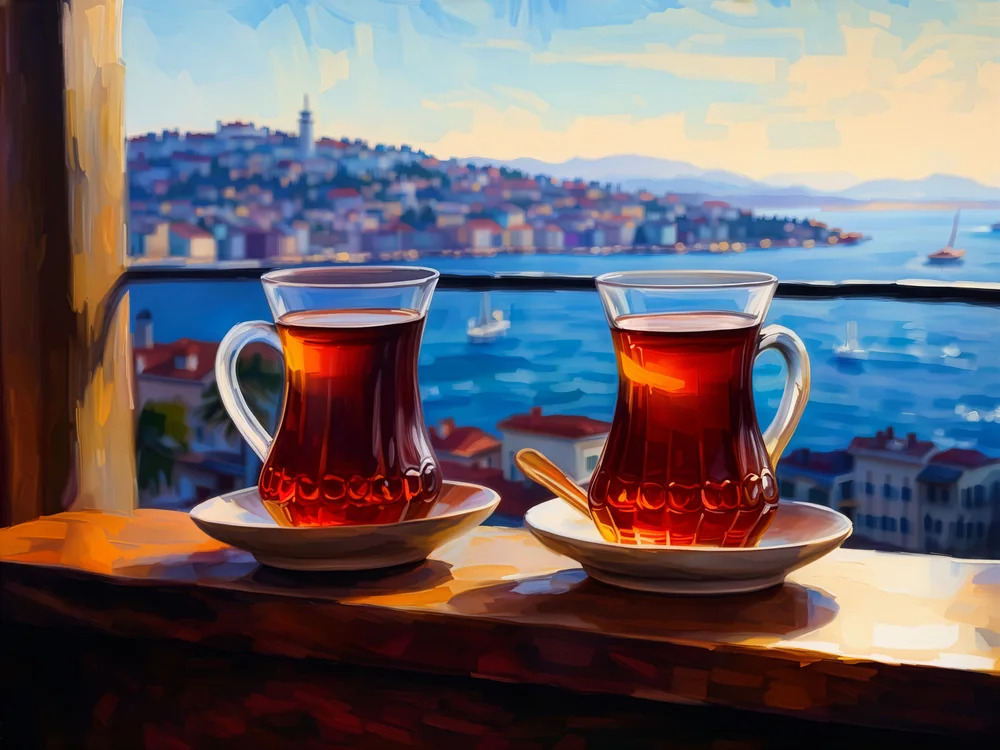 Çay Keyfi Kanvas Tablo