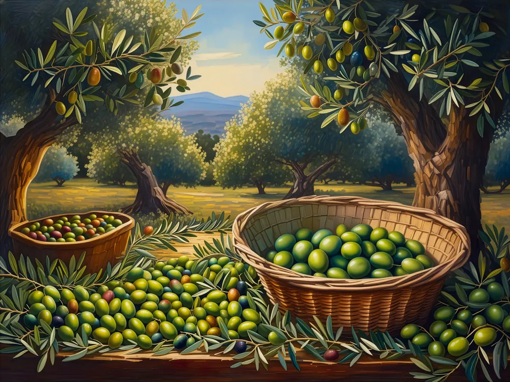 Zeytin Hasadı Kanvas Tablo