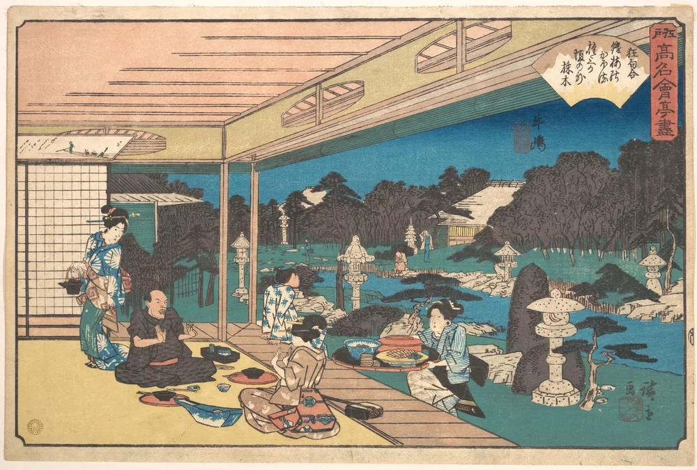 Hiroshige Ushijima'da Nehir Kıyısı Kanvas Tablo