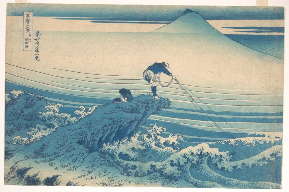 Hokusai Kajikazawa'da Balıkçı Kanvas Tablo