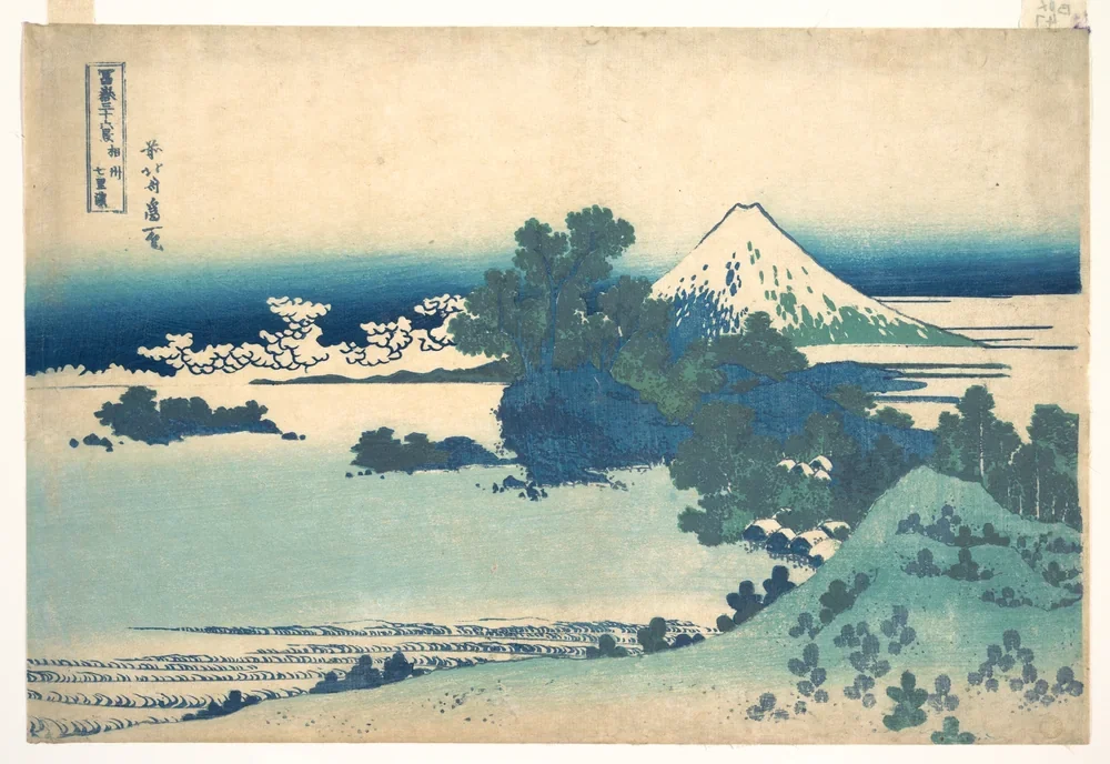 Hokusai Shichirigahama Sahili ve Fuji Kanvas Tablo