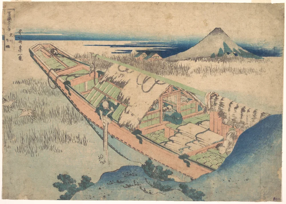 Hokusai Ushibori'den Fuji Manzarası Kanvas Tablo