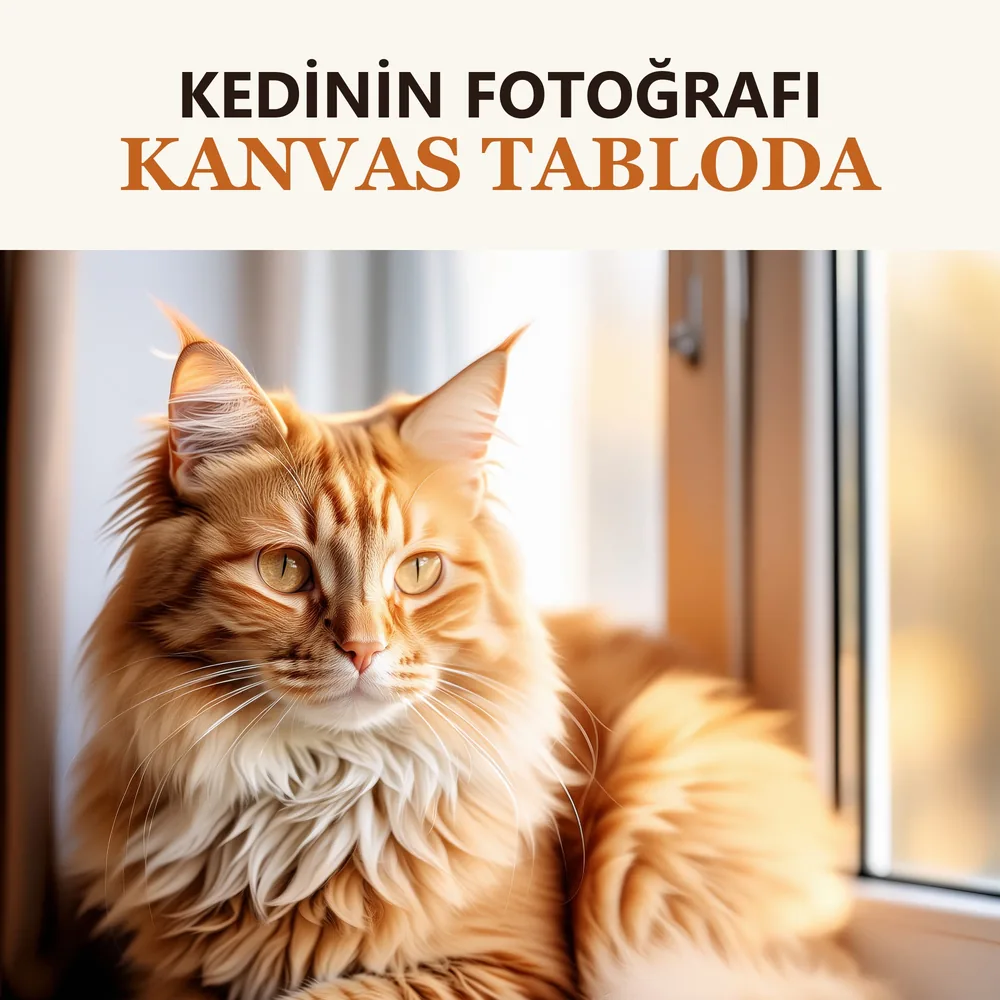 Kişiye Özel Kedi Fotoğrafı Kanvas Tablo