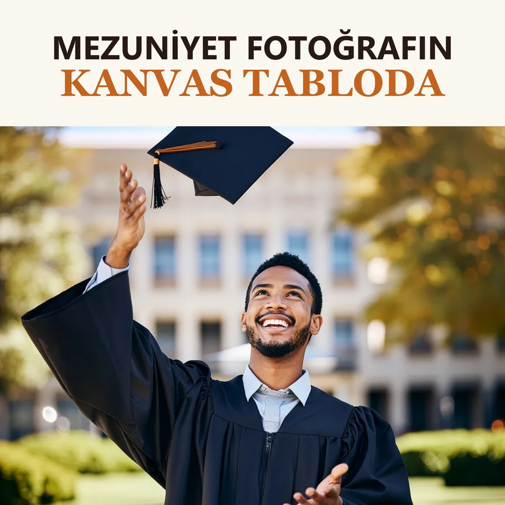 Kişiye Özel Mezuniyet Fotoğrafı Kanvas Tablo