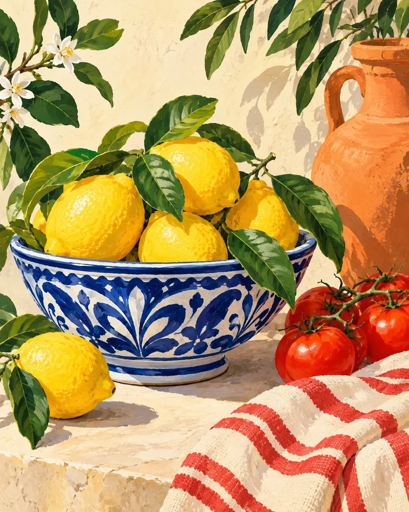 Akdeniz Limonları Kanvas Tablo