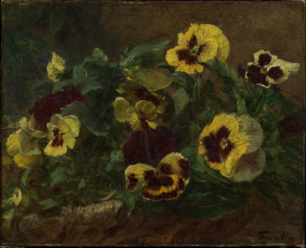 Henri Fantin-Latour Hercai Menekşeler Kanvas Tablo
