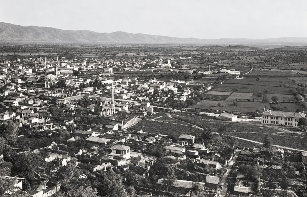 Eski Aydın Fotoğrafı Panoramik Şehir ve Ova Kanvas Tablo