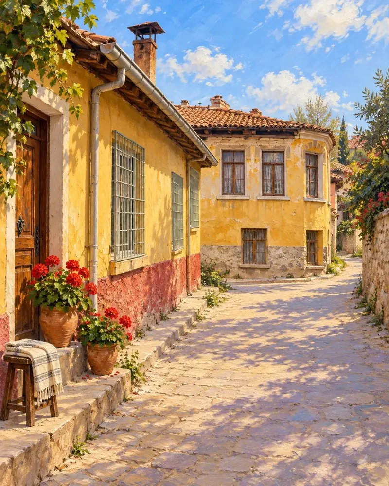 Eski Denizli Sokağı Kanvas Tablo