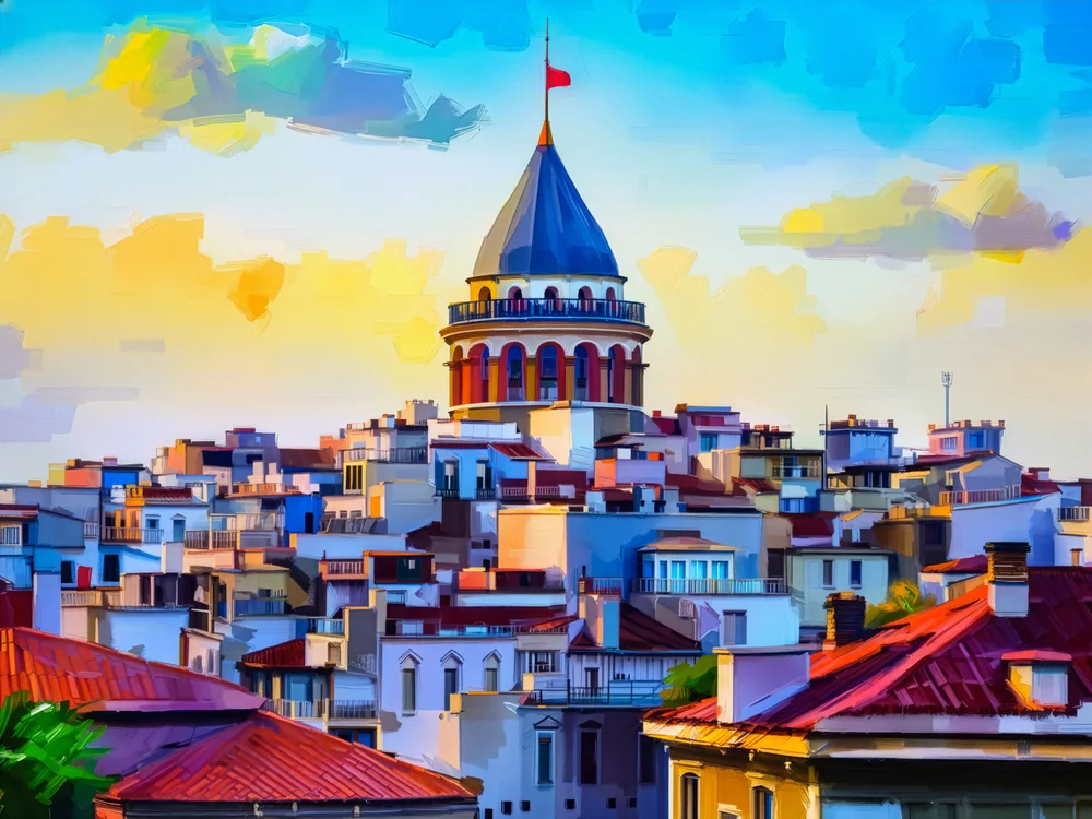 Galata Kulesi II Kanvas Tablo