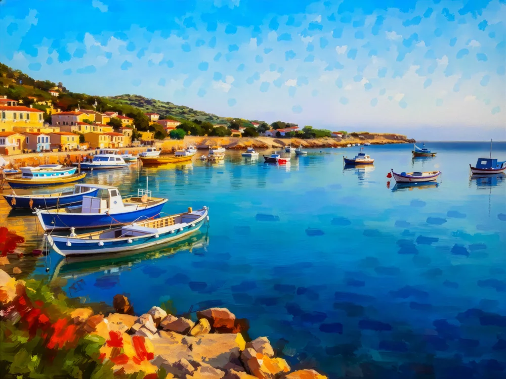 Kaş Limanı Kanvas Tablo