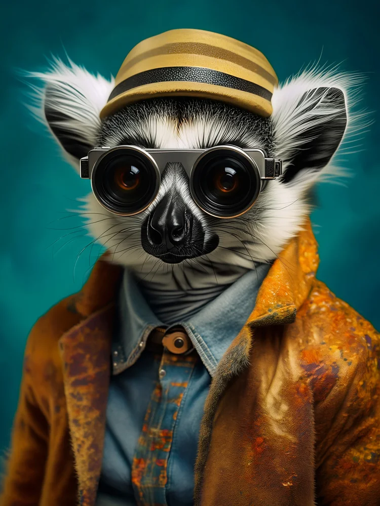 Ceketli Lemur Kanvas Tablo