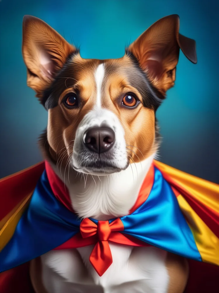 Süper Kahraman Köpek Kanvas Tablo