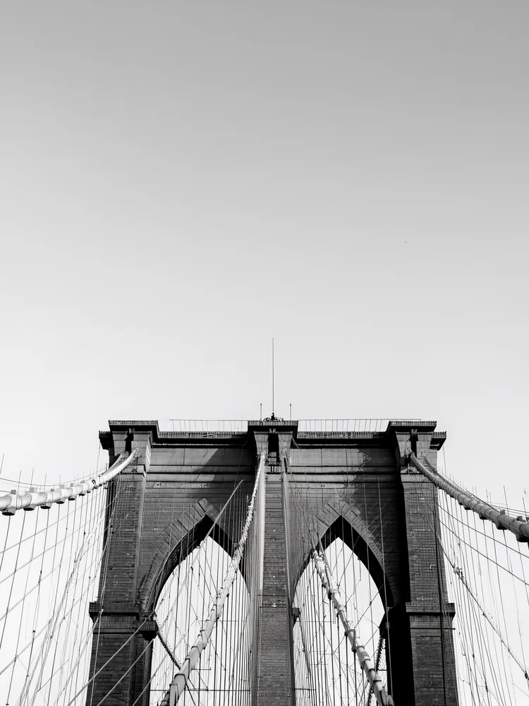 Minimal Siyah Beyaz New York Köprüsü Kanvas Tablo