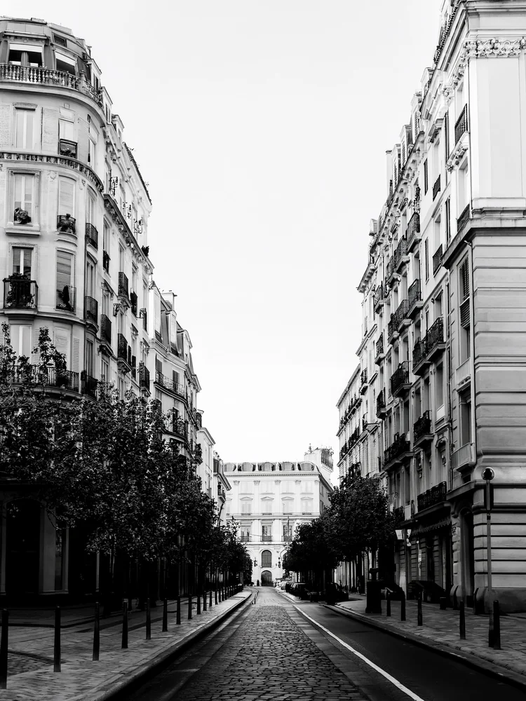 Minimal Siyah Beyaz Paris Sokakları Kanvas Tablo