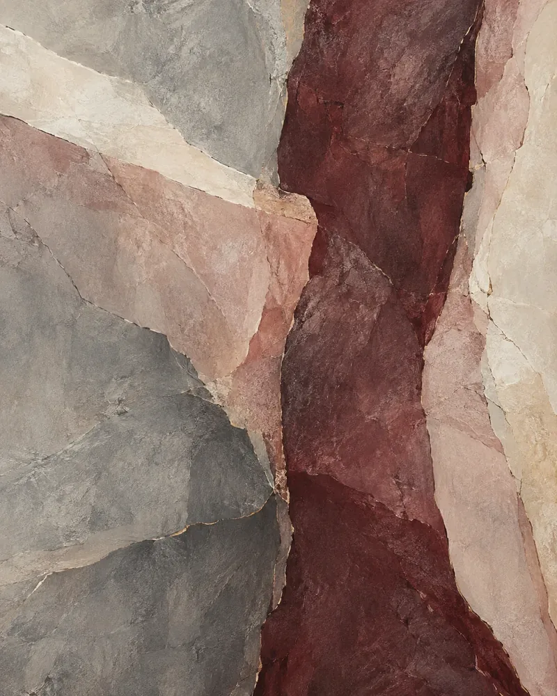 Bordo Gri Pembe Katmanlı Soyut Kanvas Tablo