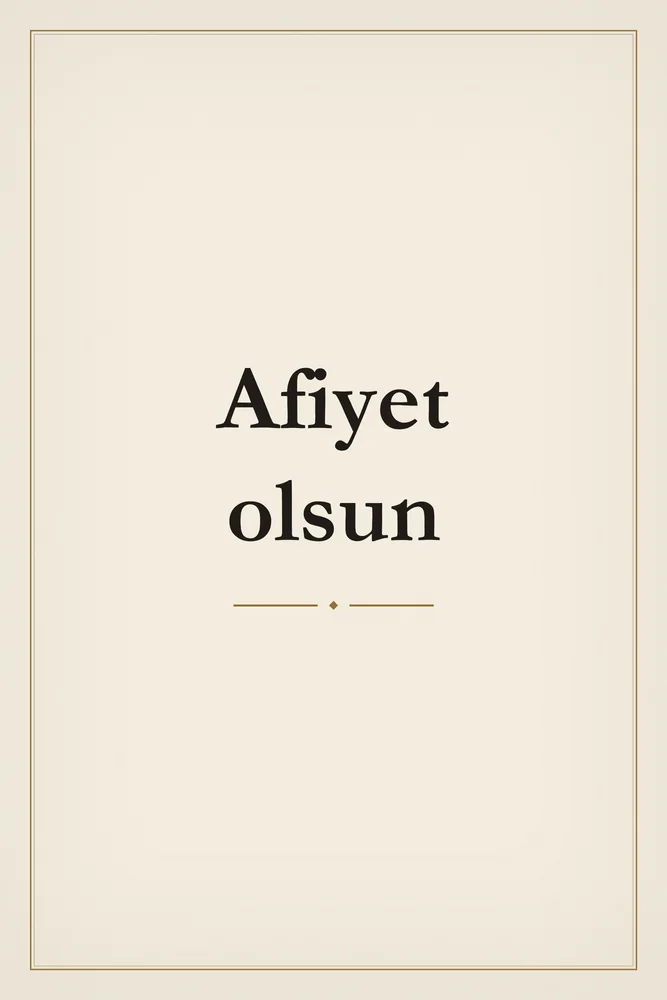 Afiyet Olsun Yazılı Kanvas Tablo